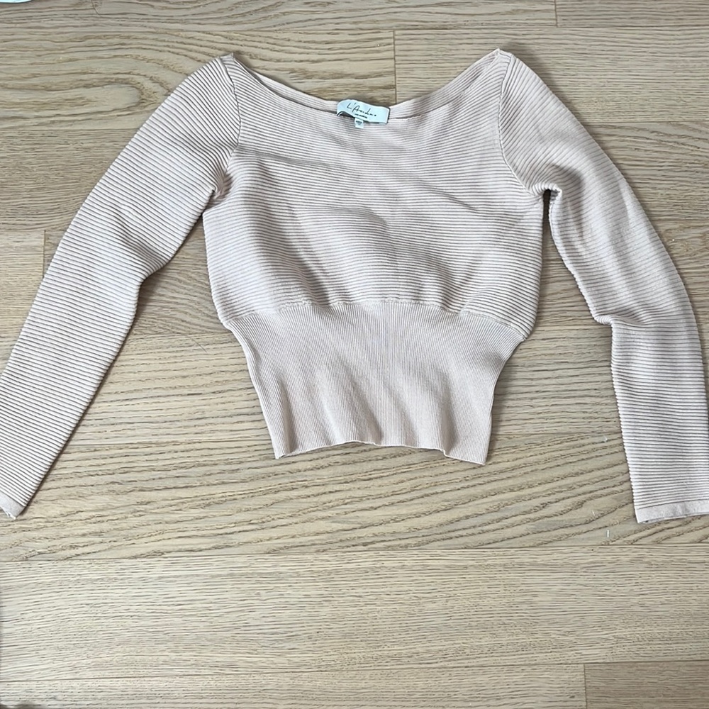 L’academie kendra sweater in nude XS